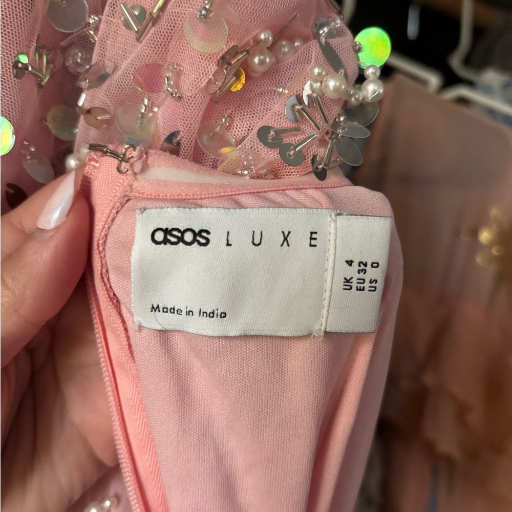 ASOS LUXE Pink Sequin Embellished Mini Dress - Picture 8 of 8